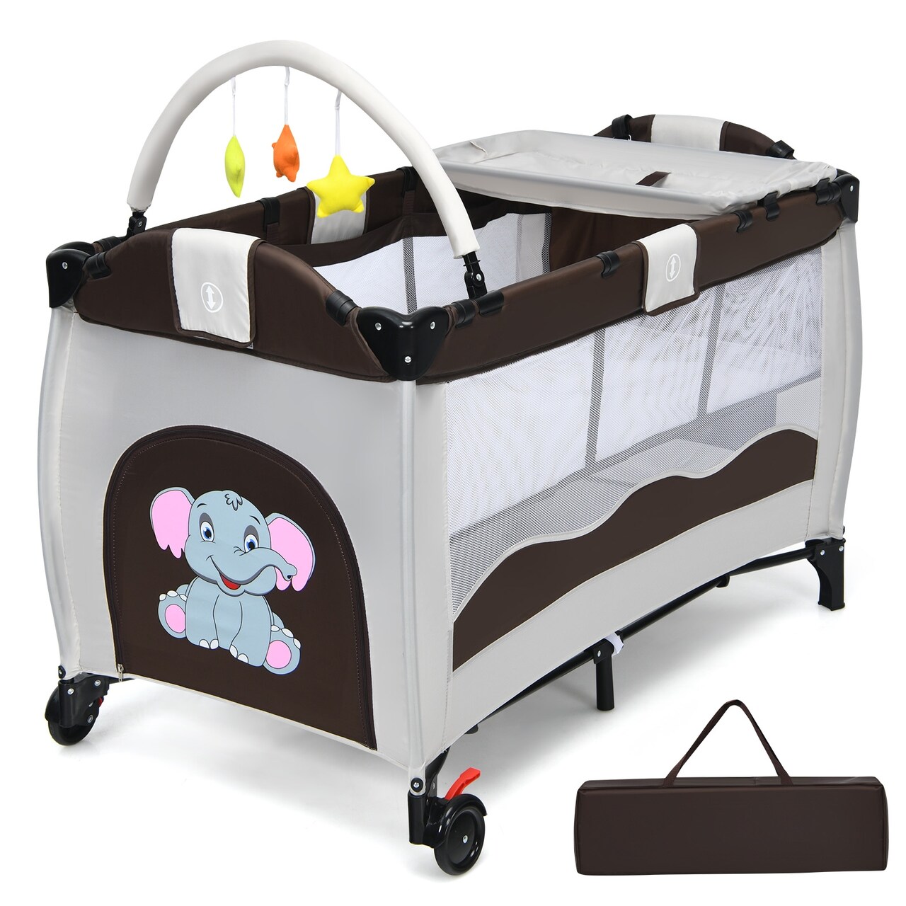 Portable Baby Crib Playpen Playard Pack Travel Infant Bassinet Bed